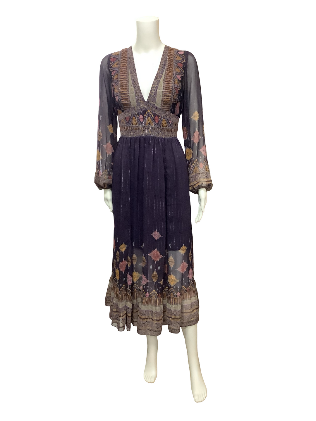 Free People v-Neck Long Dress Size: S/P – Stash Boutique